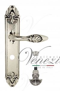 Дверная ручка на планке Venezia Casanova WC-4 сантехническая PL90 (натур. серебро + чернение); ?>