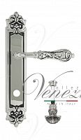 Дверная ручка на планке Venezia Monte Cristo WC-4 сантехническая PL96 (натур. серебро + чернение)
