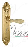 Дверная ручка на планке Venezia Colosseo PASS проходная PL90 (полир. латунь с белой керамикой паутинка)