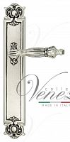 Дверная ручка на планке Venezia Olimpo PASS проходная PL97 (натур. серебро + чернение)