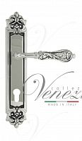 Дверная ручка на планке Venezia Monte Cristo CYL под цилиндр PL96 (натур. серебро + чернение)