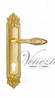 Дверная ручка на планке Venezia Casanova CYL под цилиндр PL96 (полир. латунь)