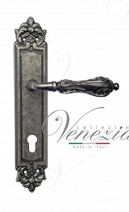 Дверная ручка на планке Venezia Monte Cristo CYL под цилиндр PL96 (ант. серебро); ?>