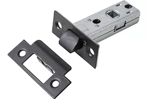 Защелка межкомнатная RENZ L 5-45 plastic Black (черный) с пластиковым языком; ?>