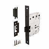 Замок врезной Fuaro P72-50 PLASTIC сантехнический BL (черный) с пластиковой бесшумной защелкой
