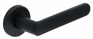 Дверная ручка Extreza Hi-Tech Slim AQUA 113 R12 круглое основание F22 (черный матовый); ?>
