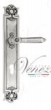 Дверная ручка на планке Venezia Castello CYL под цилиндр PL97 (натур. серебро + чернение)