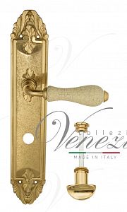Дверная ручка на планке Venezia Colosseo WC сантехническая PL90 (полир. латунь с белой керамикой паутинка); ?>