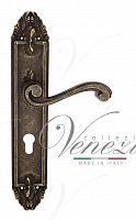 Дверная ручка на планке Venezia Vivaldi CYL под цилиндр PL90 (ант. бронза)