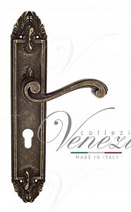 Дверная ручка на планке Venezia Vivaldi CYL под цилиндр PL90 (ант. бронза); ?>