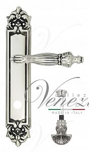 Дверная ручка на планке Venezia Olimpo WC-4 сантехническая PL96 (натур. серебро + чернение); ?>