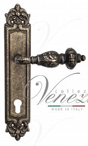 Дверная ручка на планке Venezia Lucrecia CYL под цилиндр PL96 (ант. бронза); ?>