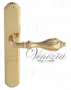 Дверная ручка на планке Venezia Anafesto PASS проходная PL02 (полир. латунь); ?>