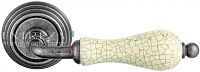 Дверная ручка Extreza DANA CRACKLE (Дана кракле) 306 на розетке R05 античное серебро F45