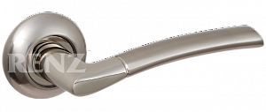 Дверная ручка RENZ мод. 38-08 SN/NP Капри (матовый никель/никель блест.); ?>