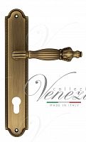 Дверная ручка на планке Venezia Olimpo CYL под цилиндр PL98 (мат. бронза)