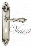 Дверная ручка на планке Venezia Monte Cristo CYL под цилиндр PL90 (натур. серебро + чернение)