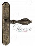 Дверная ручка на планке Venezia Anafesto PASS проходная PL02 (античная бронза)