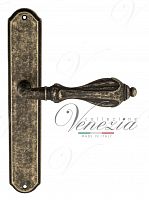 Дверная ручка на планке Venezia Anafesto PASS проходная PL02 (античная бронза)
