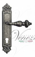 Дверная ручка на планке Venezia Lucrecia CYL под цилиндр PL96 (ант. серебро)
