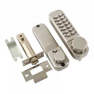 Кодовый замок Нора-М 101 c фиксатором (матовый хром); ?>