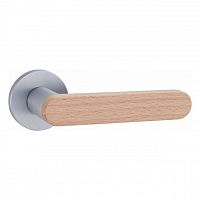 Дверная ручка на круглой розетке GRIFFIX 103 R START WOOD SC/B (матовый хром/бук)