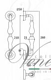 Дверная ручка скоба Venezia Vignole D2 (французское золото + коричневый) 1 шт.
