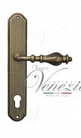 Дверная ручка на планке Venezia Gifestion CYL под цилиндр PL02 (мат. бронза)