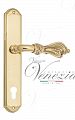 Дверная ручка на планке Venezia Florence CYL под цилиндр PL02 (полир. латунь)