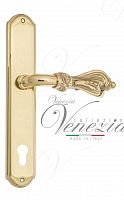 Дверная ручка на планке Venezia Florence CYL под цилиндр PL02 (полир. латунь)