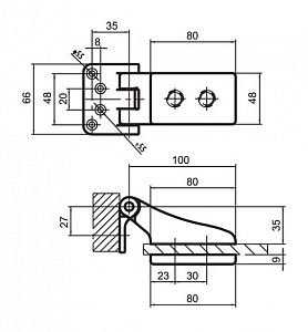 Петля для стеклянных дверей RENZ GDH 70 CP (хром блестящий); ?>