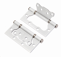 Дверная петля без врезки RENZ 100- 2BB FH SW/CP (супер белая/кольца хром)
