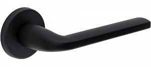 Дверная ручка Extreza Hi-Tech Slim TERNI 320 R12 круглое основание F22 (черный матовый); ?>