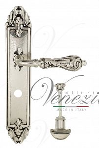 Дверная ручка на планке Venezia Monte Cristo WC сантехническая PL90 (натур. серебро + чернение); ?>