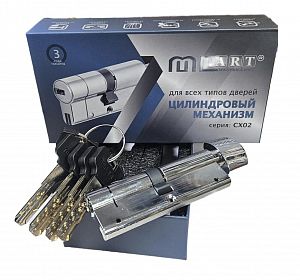 Цилиндровый механизм ML-art 70мм CX-02 (35/35В) ключ/вертушка 5 кл. CP (хром); ?>