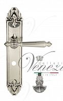 Дверная ручка на планке Venezia Pellestrina WC-4 сантехническая PL90 (натур. серебро + чернение)