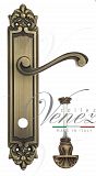 Дверная ручка на планке Venezia Vivaldi WC-4 сантехническая PL96 (мат. бронза)