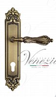 Дверная ручка на планке Venezia Monte Cristo CYL под цилиндр PL96 (мат. бронза)