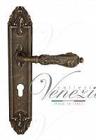 Дверная ручка на планке Venezia Monte Cristo CYL под цилиндр PL90 (ант. бронза)