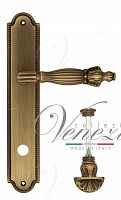 Дверная ручка на планке Venezia Olimpo WC-4 сантехническая PL98 (мат. бронза)