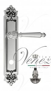 Дверная ручка на планке Venezia Pellestrina WC-4 сантехническая PL96 (натур. серебро + чернение); ?>