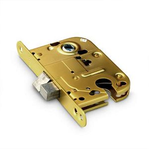 Врезной замок Apecs 6000-G (золото) под цилиндр. механизм, без ответной части; ?>