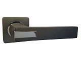 Дверная ручка RENZ DH 301-02 Катания MBN/CP (матовый черный никель/хром)
