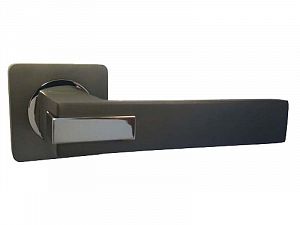 Дверная ручка RENZ DH 301-02 Катания MBN/CP (матовый черный никель/хром); ?>