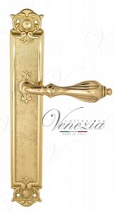 Дверная ручка на планке Venezia Anafesto PASS проходная PL97 (полированная латунь); ?>