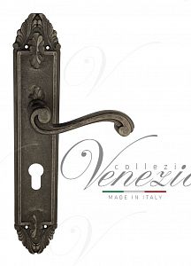 Дверная ручка на планке Venezia Vivaldi CYL под цилиндр PL90 (ант. серебро); ?>