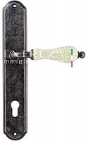 Дверная ручка на планке Extreza Dana Crackle 306 CYL под цилиндр PL01 (античное серебро) F45