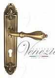 Дверная ручка на планке Venezia Anafesto CYL под цилиндр PL90 (матовая бронза)