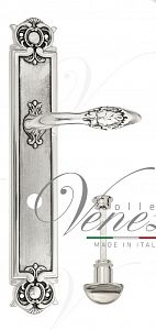 Дверная ручка на планке Venezia Casanova WC сантехническая PL97 (натур. серебро + чернение); ?>
