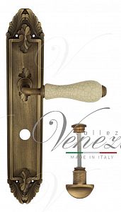 Дверная ручка на планке Venezia Colosseo WC сантехническая PL90 (мат. бронза с белой керамикой паутинка); ?>
